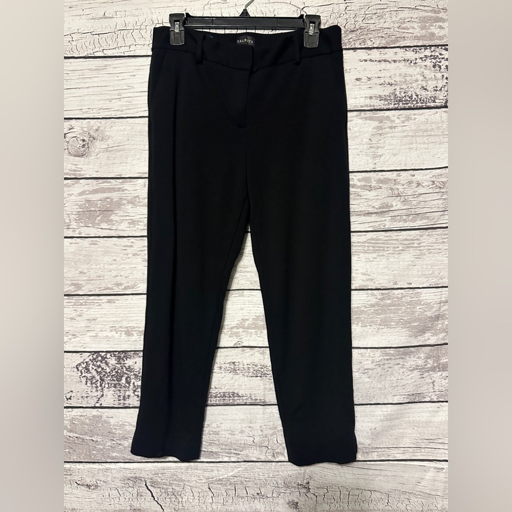 Talbots Hampshire Ponte Straight Ankle Pants Black 8 Stretch Career Workwear